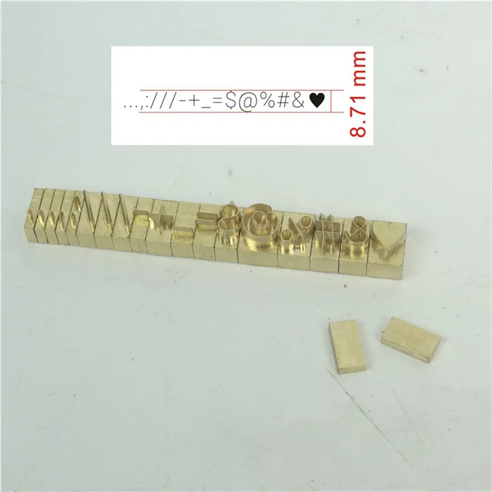 № 6/7 стандартные латунные гибкие буквы, RCIDOS CNC гравировальная форма, формочки, горячее тиснение фольгой алфавита - Цвет: Font 6 Symbols 20pcs