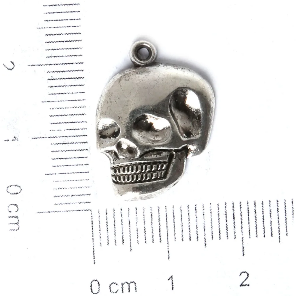 Free Shipping Fashion 8pcs 22*16MM antique silver Metal Alloy Beads Tone Skull Head Punk Rock charms Pendant Jewelry Findings | Украшения и