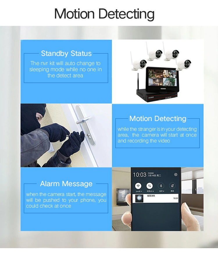 4CH 960P Беспроводной NVR Kit 10 дюймов ЖК-дисплей монитор 1.3MP Wi-Fi IP Камера P2P видео системы наблюдений домашней безопасности Системы набор для наблюдения