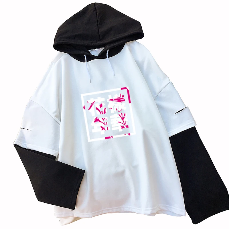 

Album Kpop Long Sleeve Hoodies Autumn Sweatshirt Women Casual Harajuku Loose Letter Printed Spell Color Bangtan Boys Hooded Tops