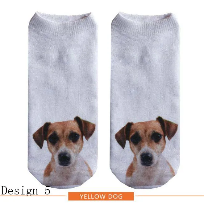 Носки по щиколотку с 3D принтом милой собаки милые эластичные короткие носки для