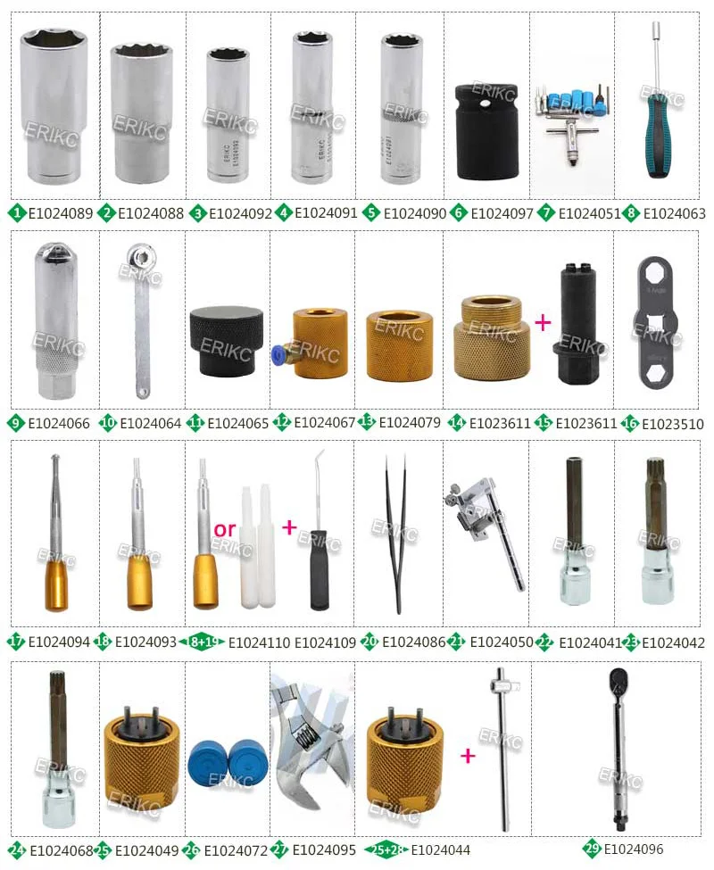 ERIKC New 40pcs Injector Repair disassembly Tool Kits Diesel Fuel Injector Dismantling Equipments For Bosch Denso Delphi Cat