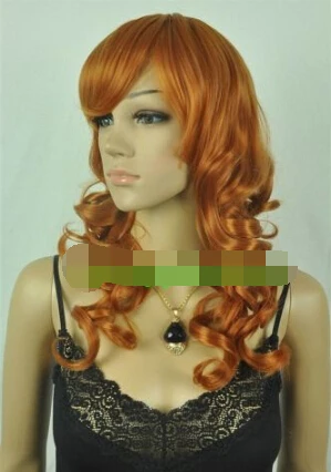 Косплей длинная тёмный оранжевый вьющийся тепла парик USPS в сша j1727|wig cosplay|wig dyeswigs