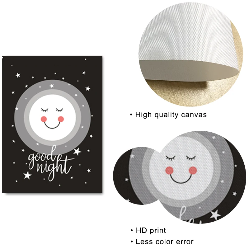 Картина на холсте для детской комнаты с мультяшными мотивами мечты большого