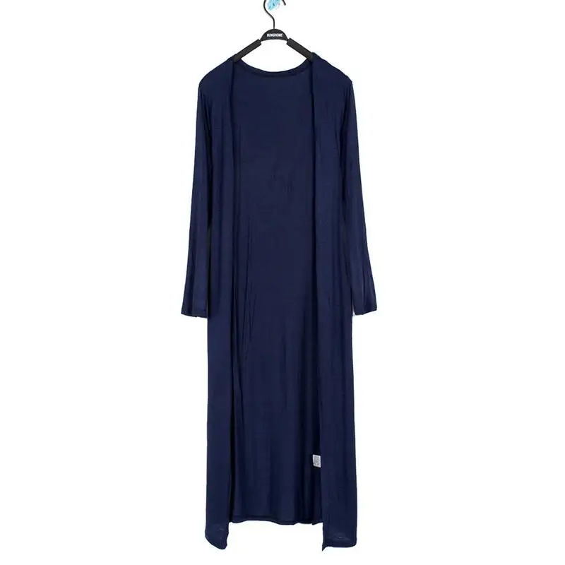 Navy Blue 9 цветов Женские повседневные длинные Модальные хлопковые мягкие простые цвета круглый год свободный размер свободный тонкий кардиган - Цвет: Navy Blue