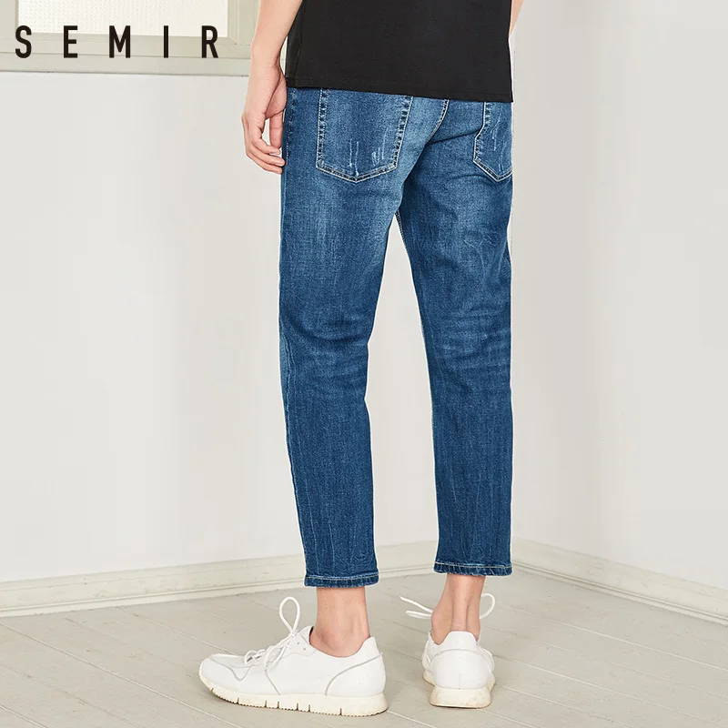 SEMIR мужские джинсы 2018 летняя одежда Брендовые новые девять минут брюки tide hole foot |