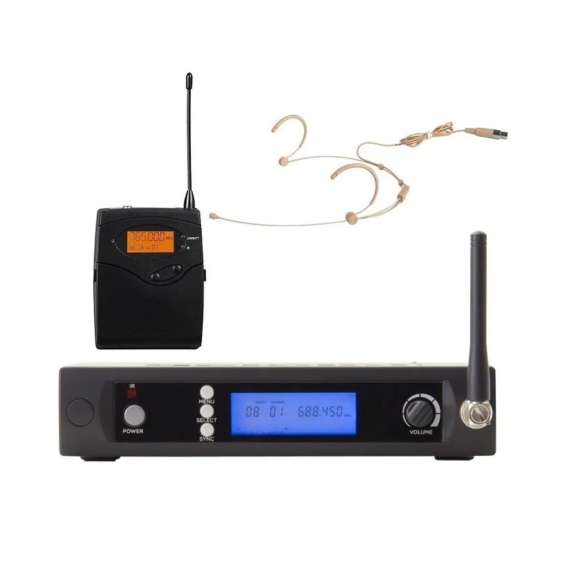 beige headset Bolymic беспроводной микрофон для инструментов системы UHF профессиональный саксофон микрофон беспроводной для школьных театров вечерние шоу - Цвет: beige headset