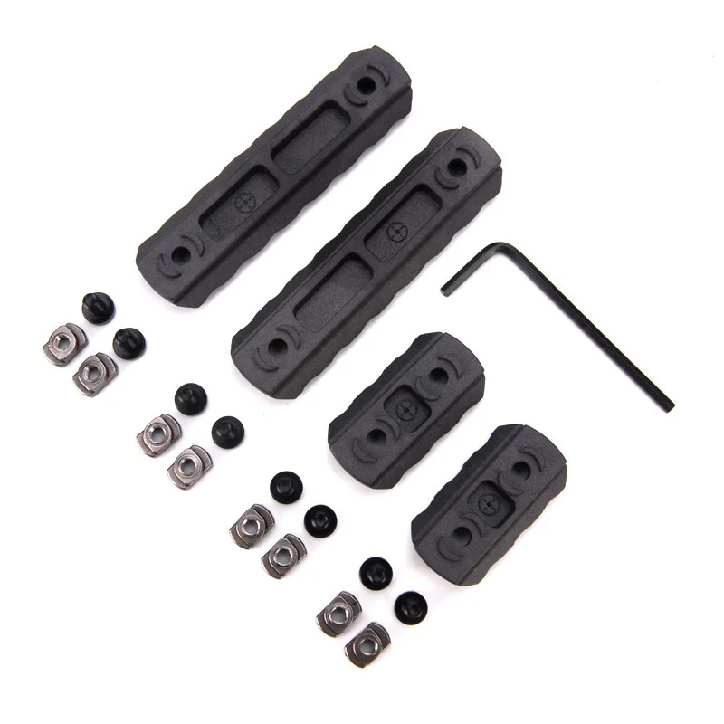 Упаковка из 4 M-LOK 3 7 Слот Тактический легкий полимер черный Пикатинни Вивер рельсовый профиль набор
