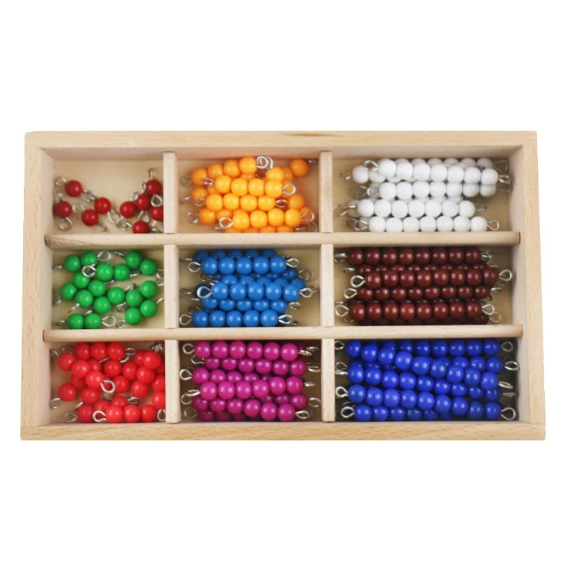 Montessori Beads Box Materials Wooden Colored Preschool Sensorial Educational Toys For Children Silian | Игрушки и хобби