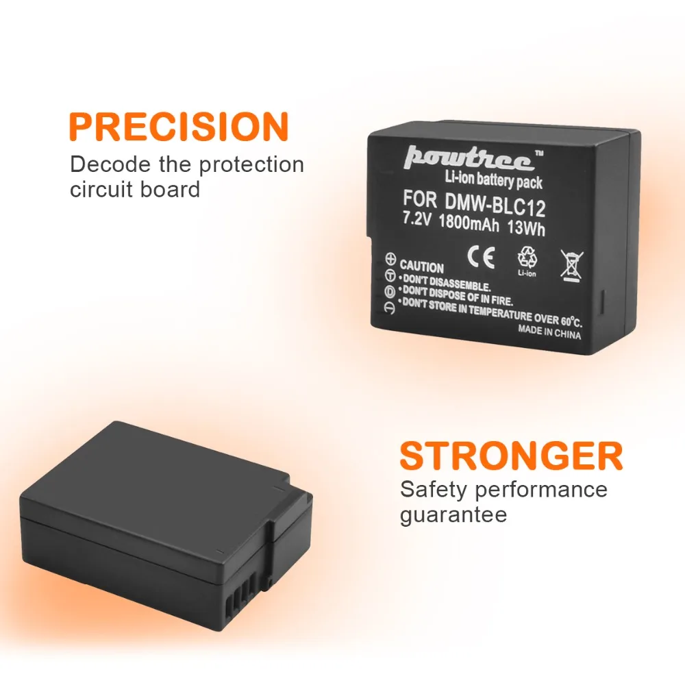 Заменитель батареи для камеры Bonadget 7,2 В 1800 мАч DMW-BLC12 Li-ion для Panasonic FZ1000 FZ200 FZ300 G5 G6 G7 GH2 DMC-GX8 DMCG7.