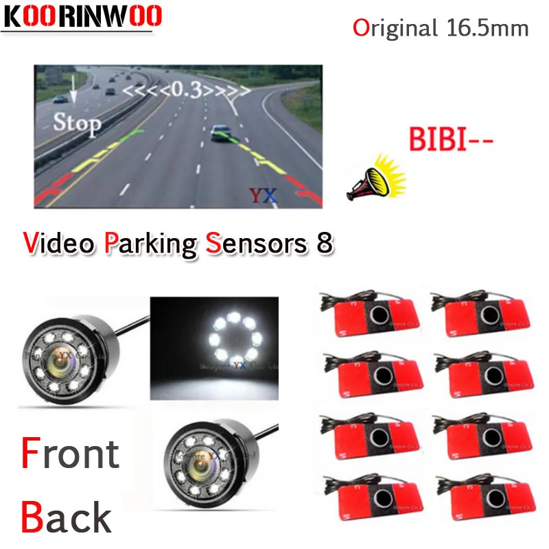 Koorinwoo двухъядерный процессор Автомобильный датчик парковки 8 Реверсивный видео