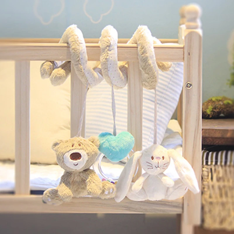 Мягкая детская кроватка-коляска для раннего развития спиральные игрушки