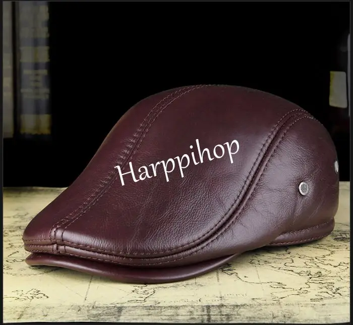 Дизайн, мужская шапка из натуральной кожи, фирменная Кепка Newsboy/берет/таксистка/шляпа для гольфа, зимние теплые шапки с ушками