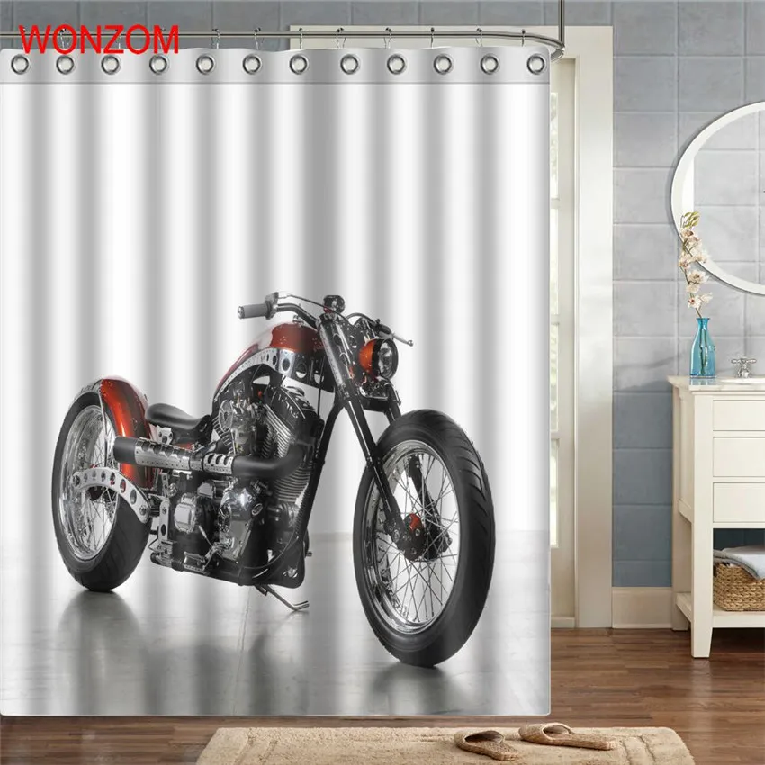 WONZOM мотоциклетные шторы с 12 крючками для ванной комнаты современный
