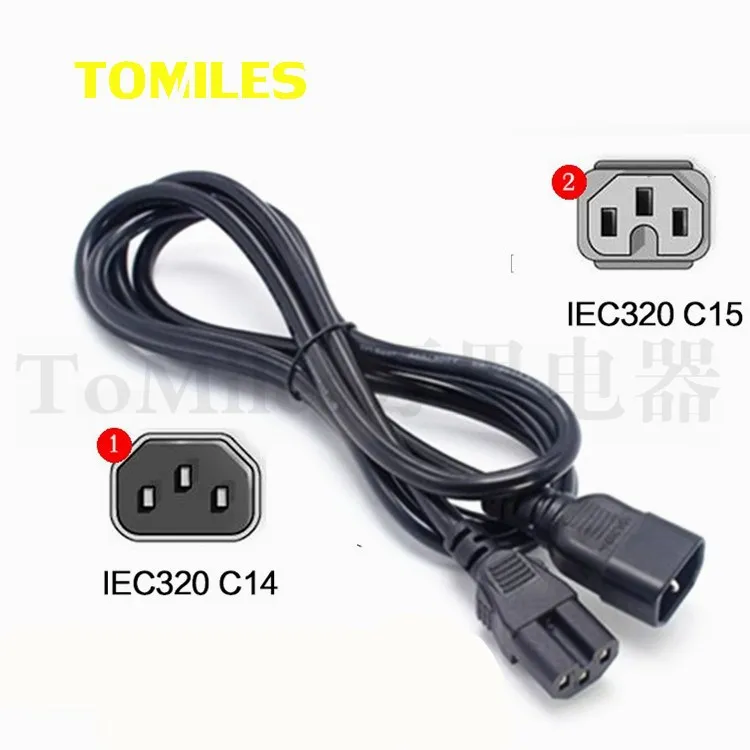 Штекер IEC320 C14 для женского удлинителя питания IEC320 C15, шнур питания C14-C15, адаптер, короткий шнур 10 м 5 футов
