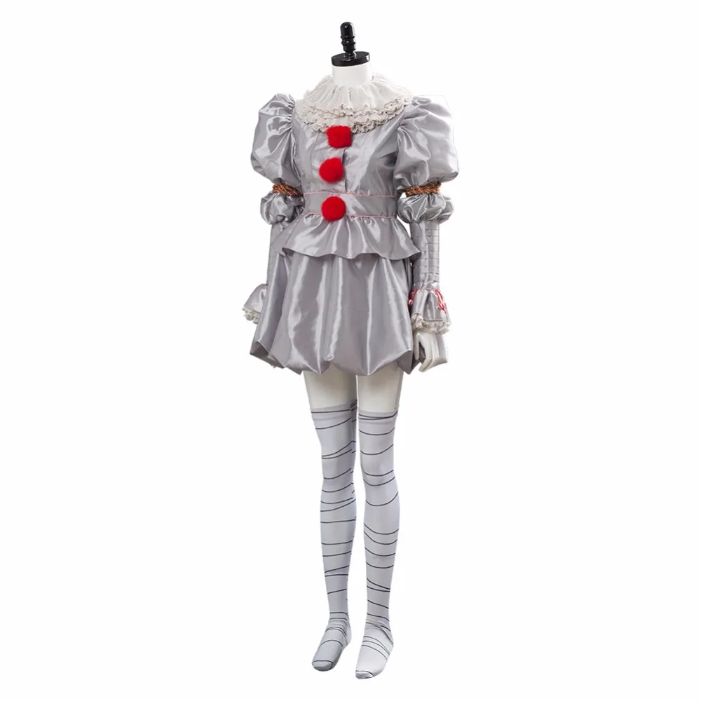 Для взрослых женщин это Стивен Кинг это Pennywise Косплей Костюм Стивен Кинг это клоун карнавальные костюмы на Хэллоуин на заказ