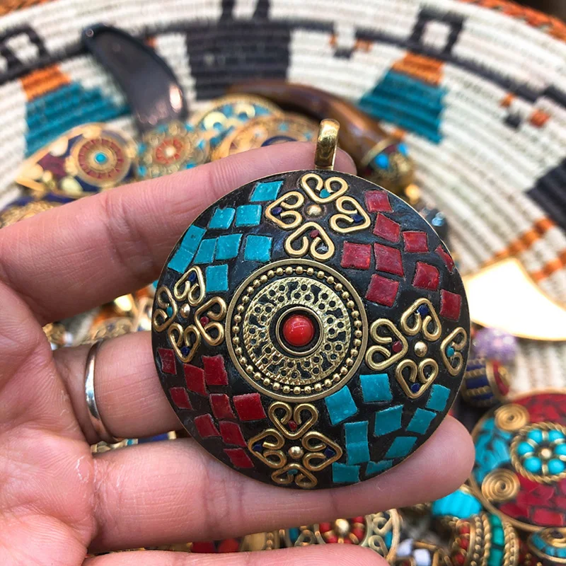 5pcs Handmade Nepal Beads Charms Pendant Jewelry Large Buddha Head Necklace For Making Findings | Украшения и аксессуары