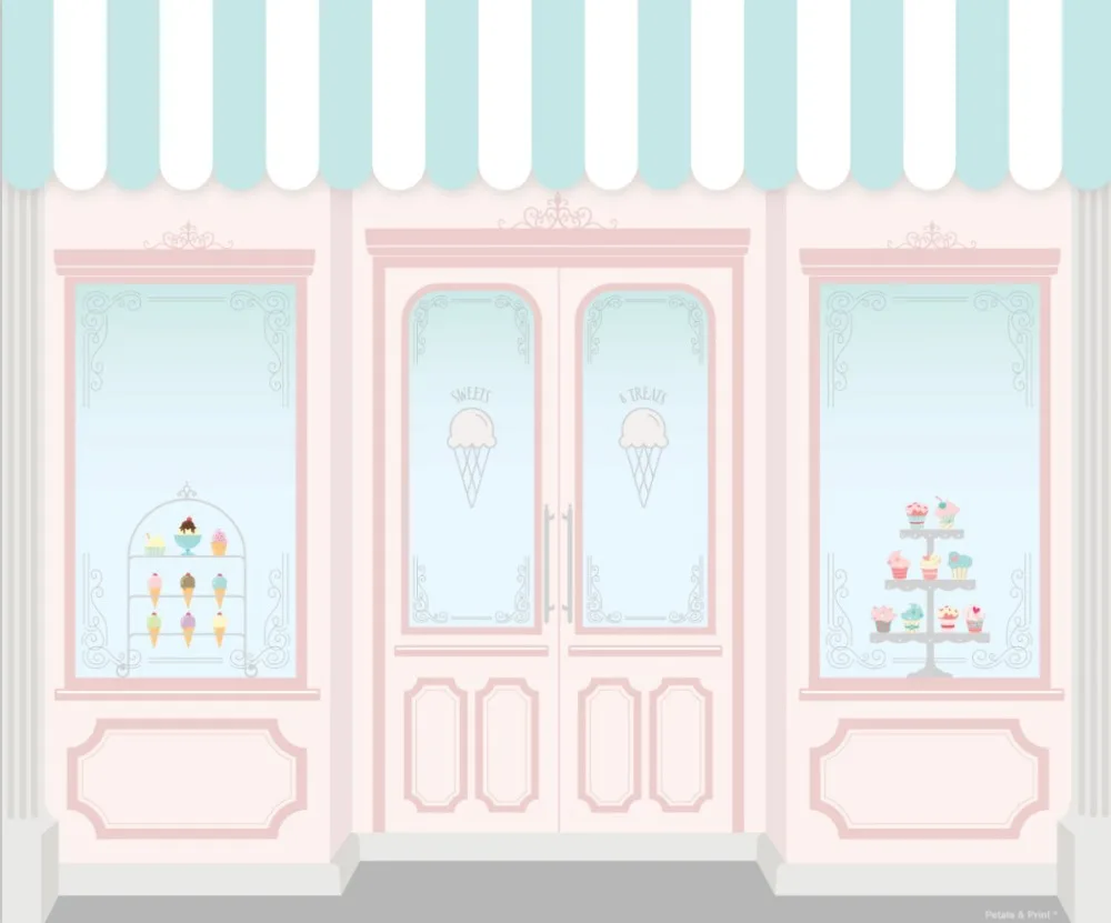 Виниловый фон для студийной фотосъемки с изображением конфет леденцов