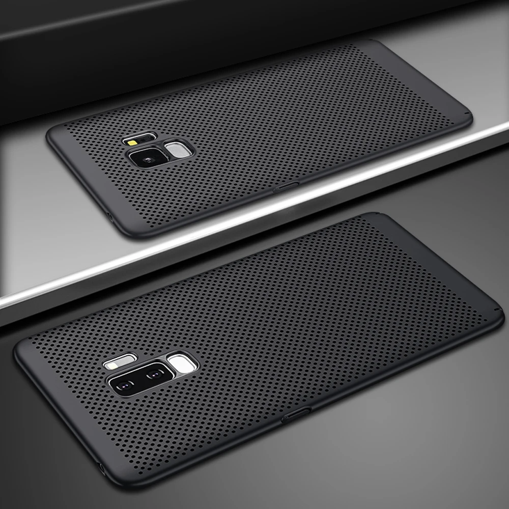 Ultra Slim Grid Heat Dissipate Phone Case For Samsung Galaxy S9 S8 S10 Plus Note 10 pro 9 8 Back Cover lite |
