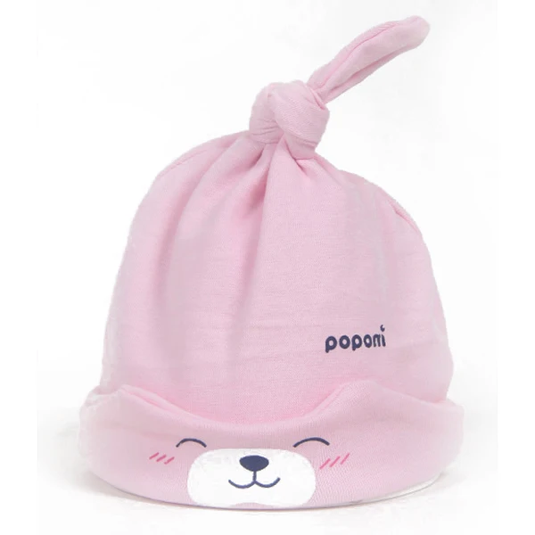 Light Pink Высококачественные милые однотонные теплые шапки с рисунком для новорожденных; сезон весна-осень; новые мягкие хлопковые эластичные шапки для маленьких мальчиков и девочек - Цвет: Light Pink