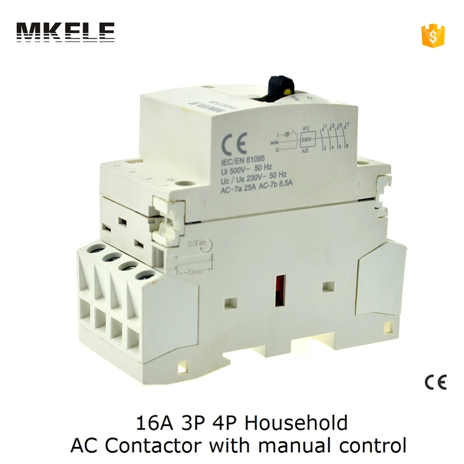 MKWCT-16M 3P 3NO 16A 220V 50or60HZ Din Rail Household AC Contactor Operated By Manual Control contator | Обустройство дома