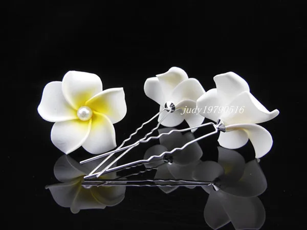 100 шт белый Гавайский Плюмерия Жемчужный Цветок пена заколки для волос