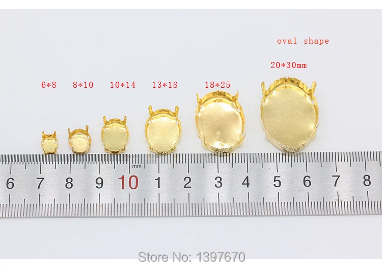 30p All shape&size Empty Base Setting Gold plated Blank Claw For Holder jewels stones Stitch On Sew On Crystal Glass Rhinestones