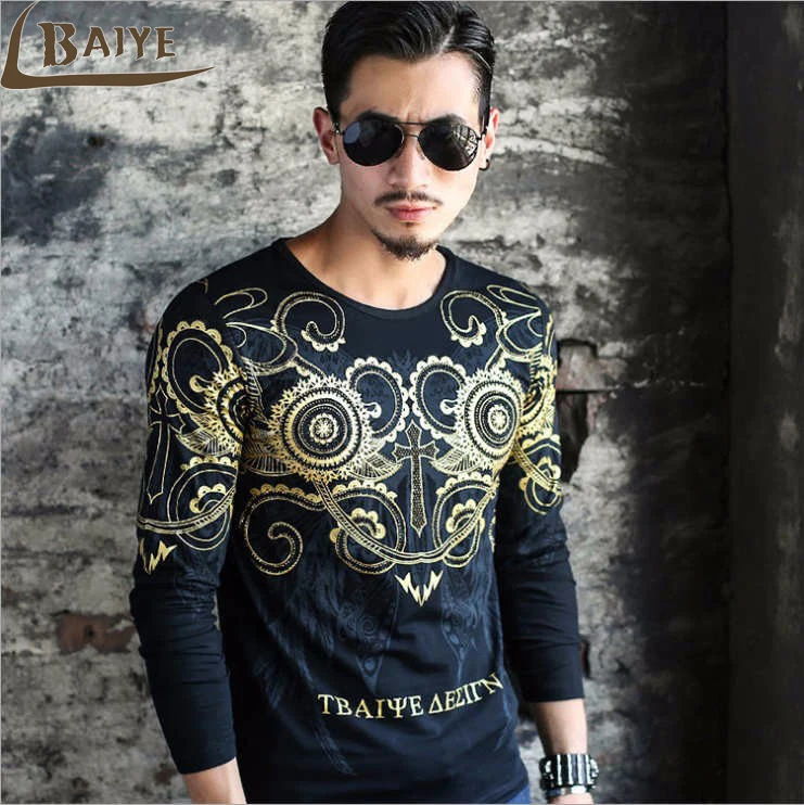 Мужская футболка с длинным рукавом в стиле хип хоп|hip hop clothing|t shirt luxurybrand men t |