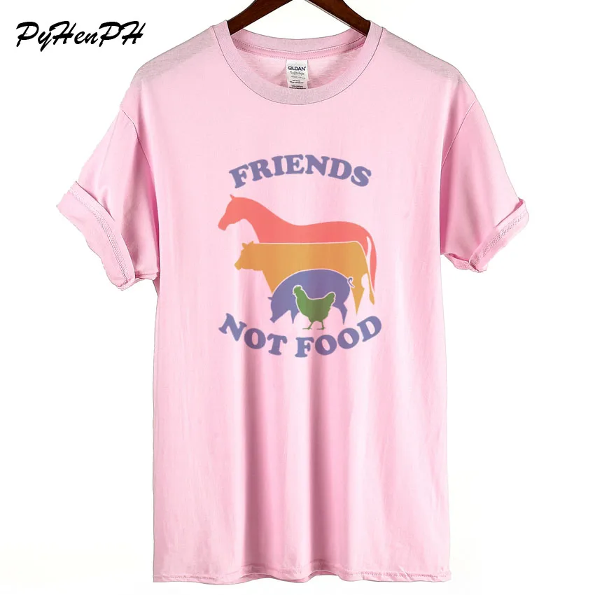 Женская футболка с коротким рукавом Harajuku Friends Not Food забавные вегетарианские