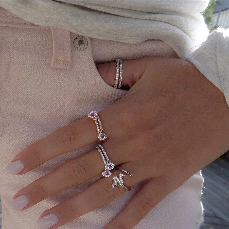 Милые милые женские кольца цвет розового золота размер 6 7 8 дюймов модные от