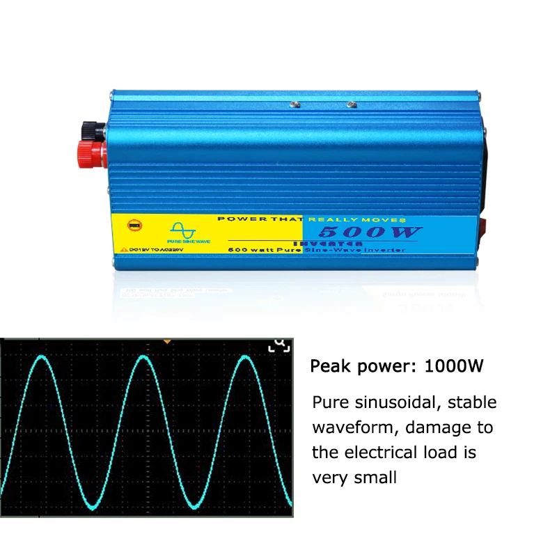 Чистый синусоидальный волновой трансформатор пиковая мощность 1000 Вт