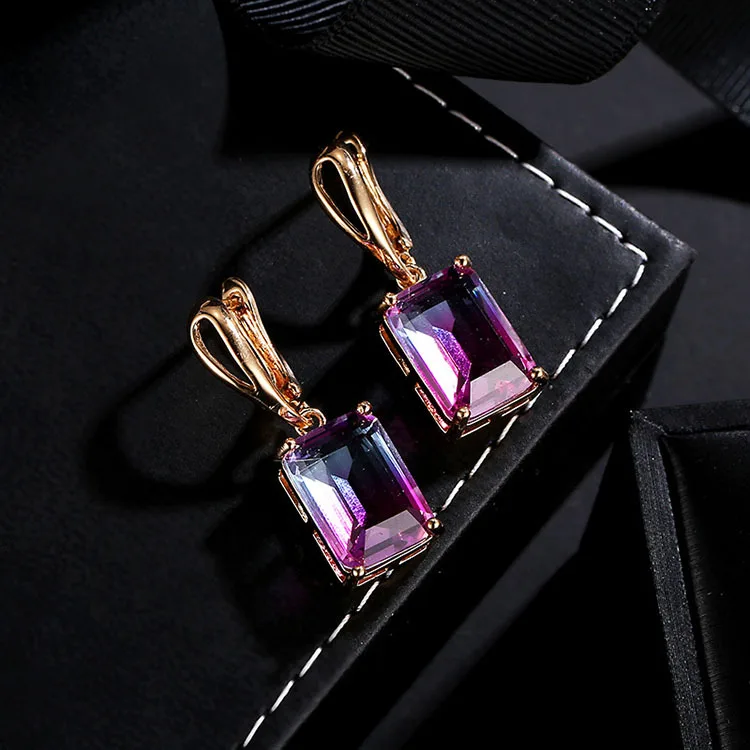 Романтические Рождественские серьги-клипсы креативные градиентные цвета милый