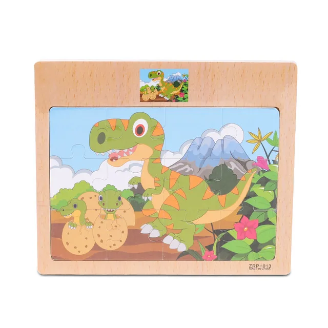 dinosaur A Мультяшное животное движение головоломки игрушки деревянная доска детские игрушки дети когнитивное развитие игрушка-пазл для раннего развития игрушки подарки для мальчиков - Цвет: dinosaur A