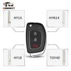 Откидной ключ Dandkey для Hyundai Santa Fe Sonata, Tucson, Accent I30, I40, I45, складной чехол с 3 кнопками корпус автомобильного ключа дистанционного управления