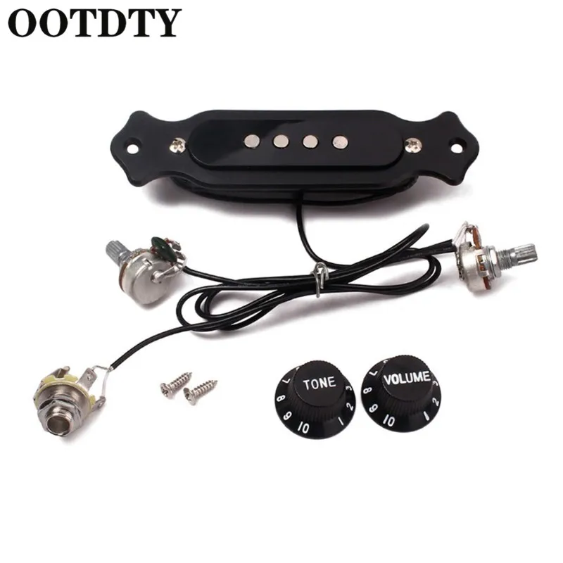 OOTDTY Soundhole Prewired активный звукосниматель 4 струны для сигар коробка аксессуары