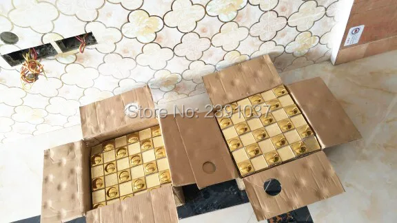 Европейская роскошная Золотая мозаика из нержавеющей стали 30x30 см металлическая