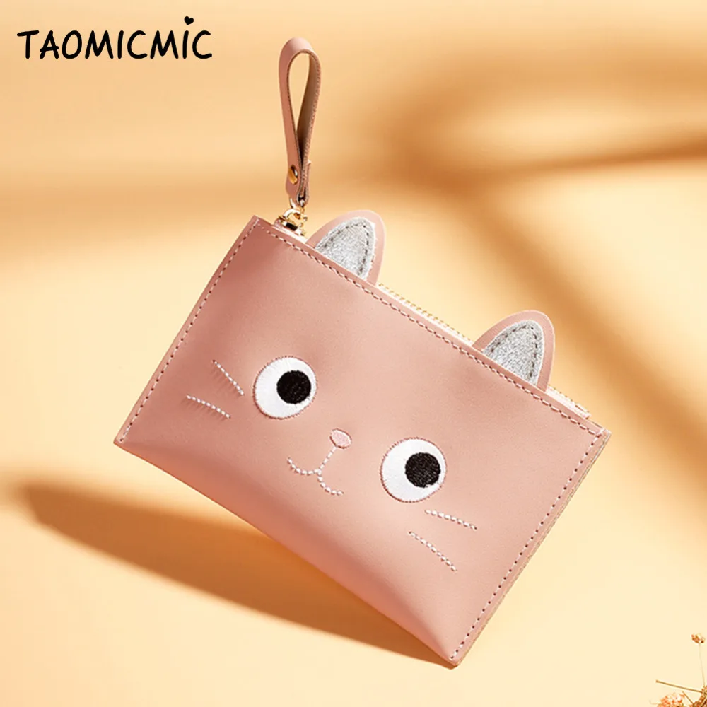 Кошелек для монет женский Кот цветочный кошелек сумка на молнии мешочек для ключей маленький мини-чехол для хранения мешочек для денег подарок
