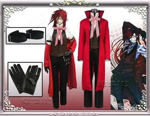 

Black Butler Grell Sutchcliff red uniform cosplay costume unisex