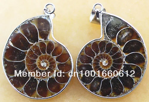 6 пар металлических подвесок из натурального аммонитового камня|pair pendant|stone