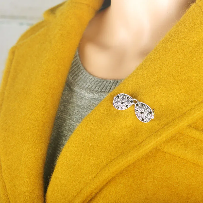 Funmor Винтажные Солнцезащитные Очки Форма Броши античный золотой цвет хрустальные