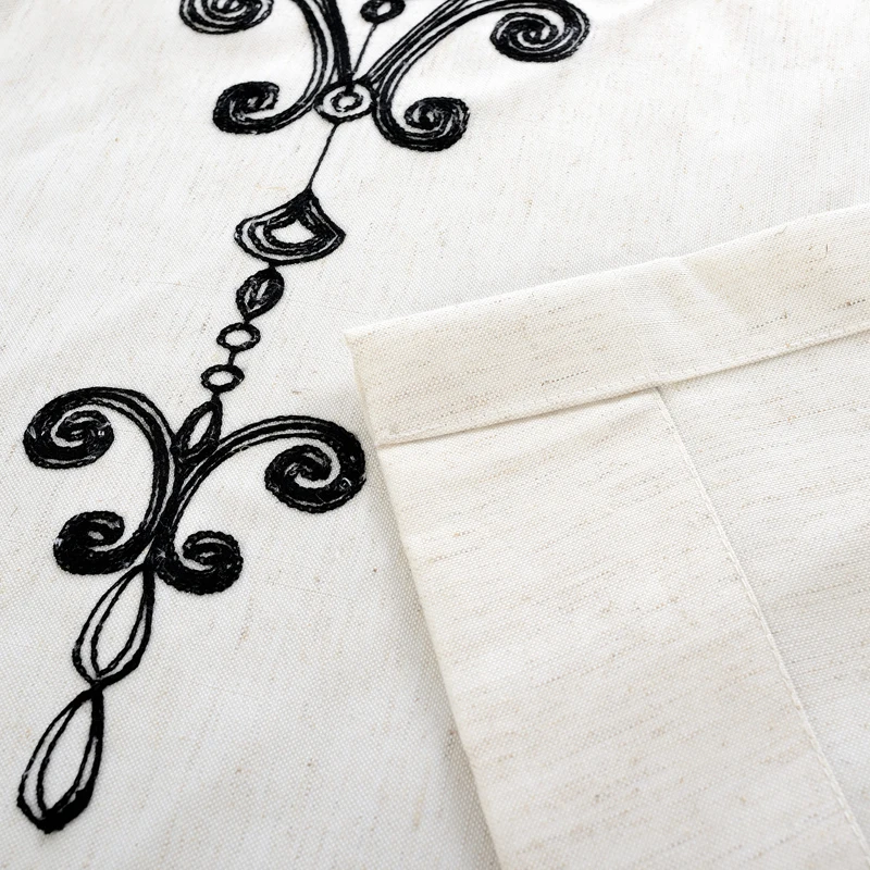 

2017 New High Quality Embroidered Blackout Curtains for Living Room Line Blackout Window Curtain for Bedroom Tende Cortinas
