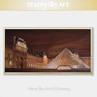 skilled artist hand painted high quality famous louvre oil painting well known museum louvre landscape oil painting for decor