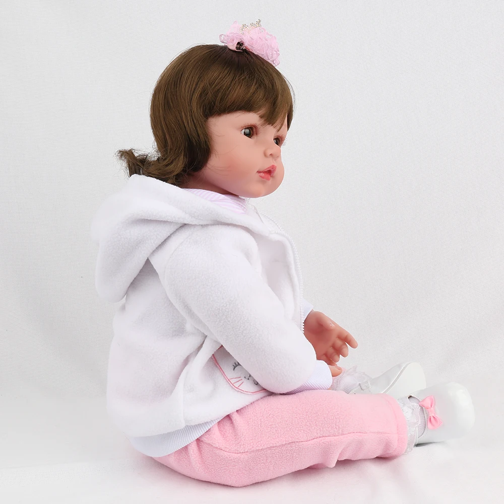 Мягкая силиконовая кукла boneca bebe 55 см Реалистичная новорожденная npk Dolls подарок на