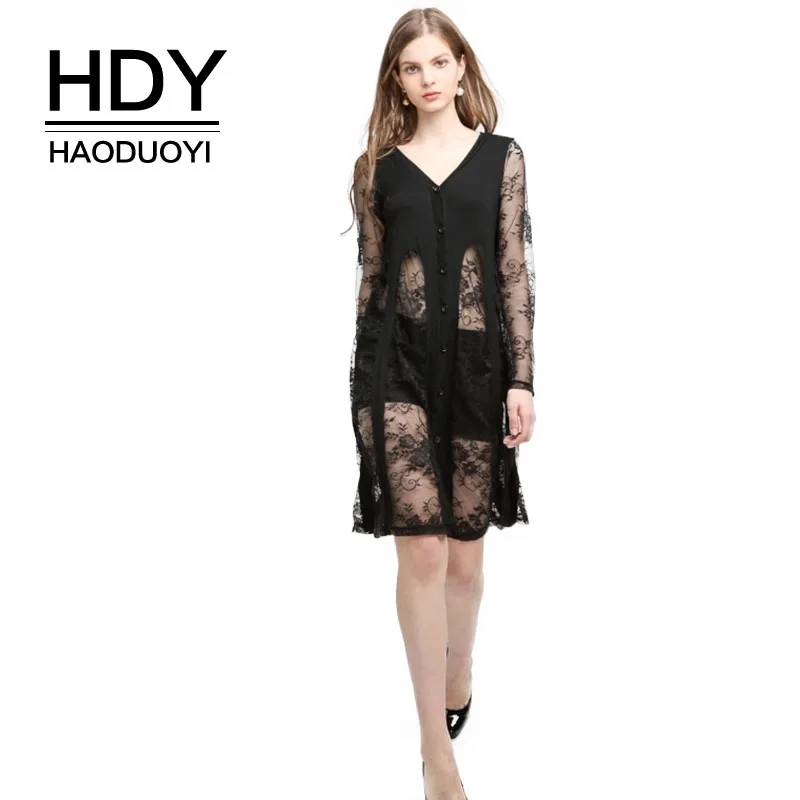 Женский ажурный кардиган HDY Haoduoyi пляжный полупрозрачный Кардиган с длинным