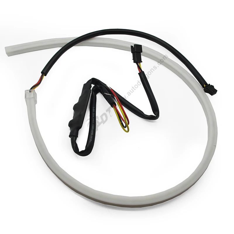 

12V DC White+Yellow Flexible car Headlight Daytime Lamp Switchback Strip Angel Eye DRL Decorative Light