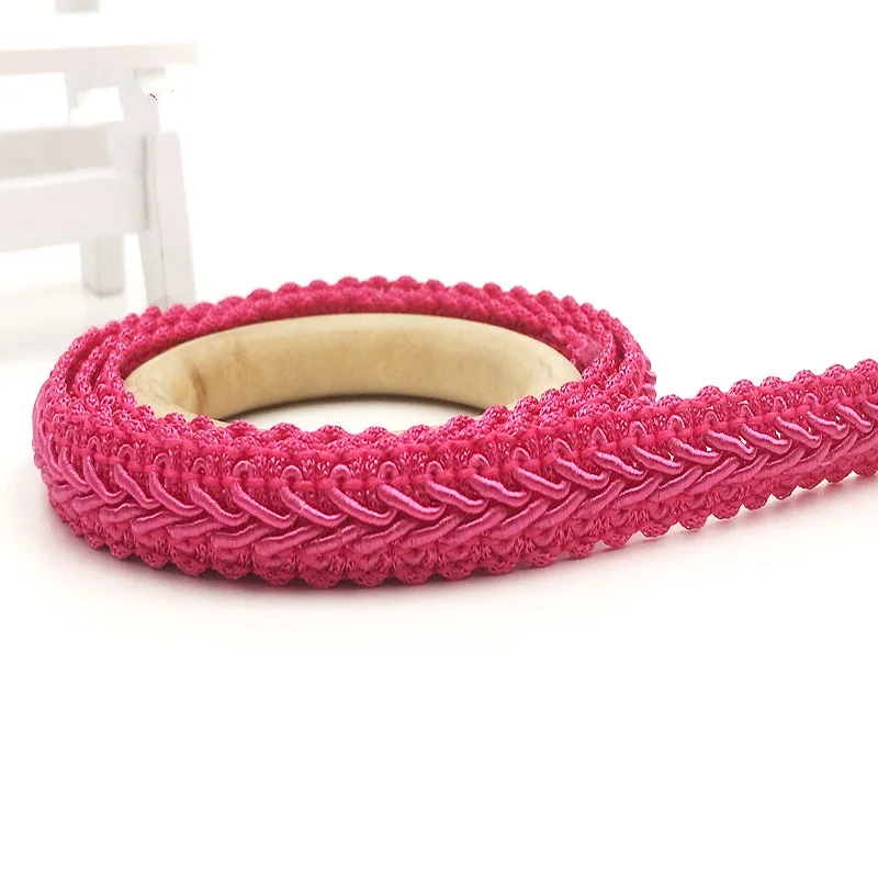 rose red 5 м 12 мм кривая хлопчатобумажная кружевная отделка сороконожка плетеная лента ткань ручной работы DIY Швейные принадлежности аксессуары для рукоделия - Цвет: rose red