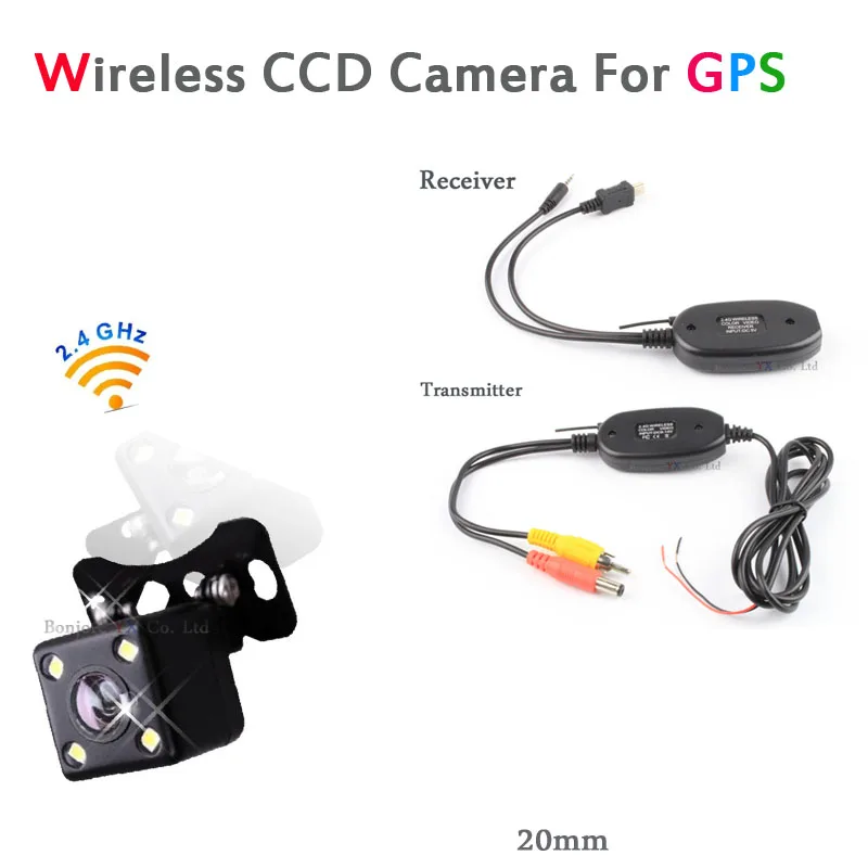 Koorinwoo 2 4G беспроводной модуль 5 мм вход для GPS авто камера заднего вида Реверсивный