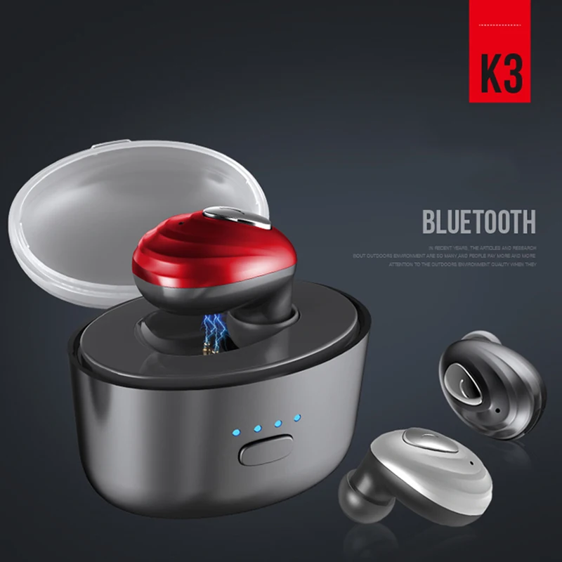 K3 Беспроводные Мини Bluetooth наушники спортивные 3D стерео Поддержка с микрофоном
