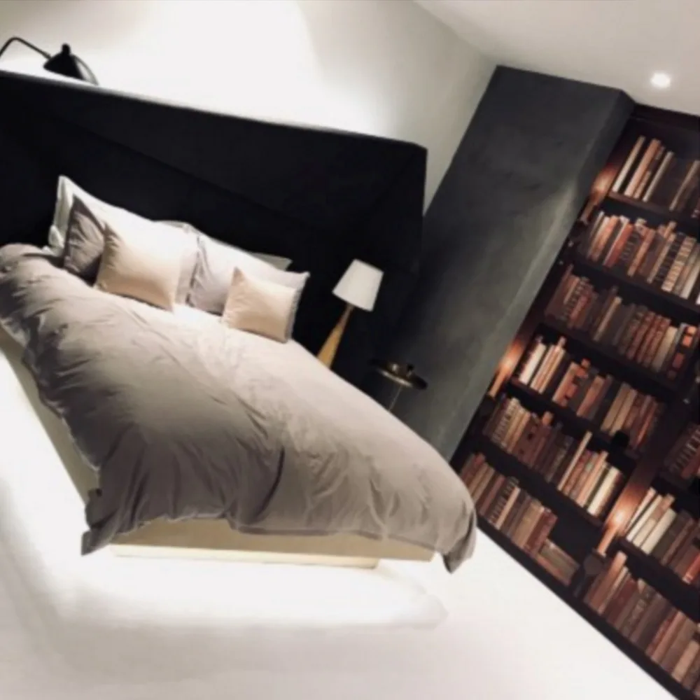 3D Bookcase Pattern Door Renovation Stickers Self-adhesive Murals Waterproof Wall Art Wallpaper Home Decor | Дом и сад