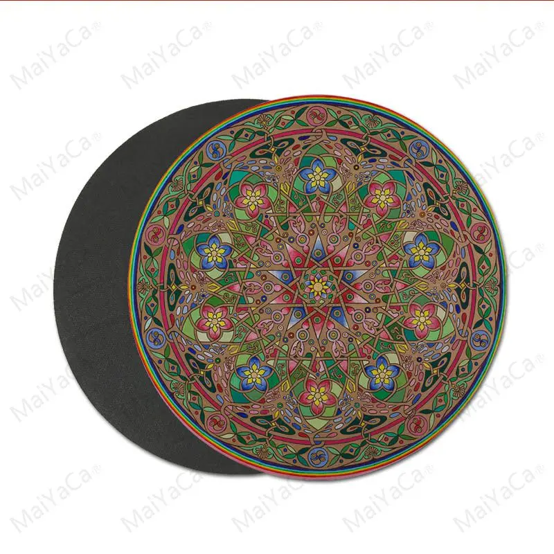 22x22cm MaiYaCa скин Мандала Роза современные Мышь колодки Компьютерные игры Резиновые Круглые Мышь Pad - Цвет: 22x22cm